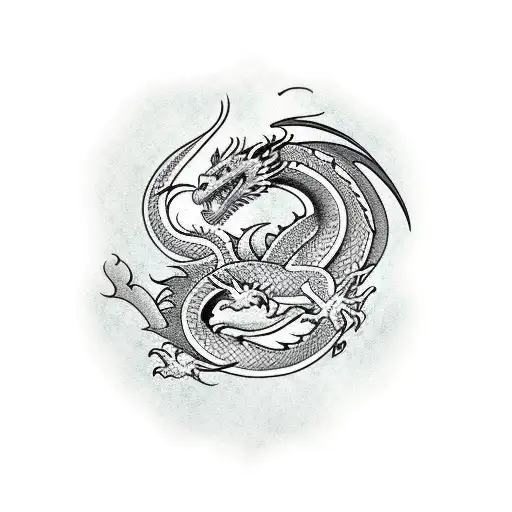 Dragon With Nordic Patterns