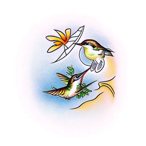 Hawaiian Baby Woodrose With Hummingbird