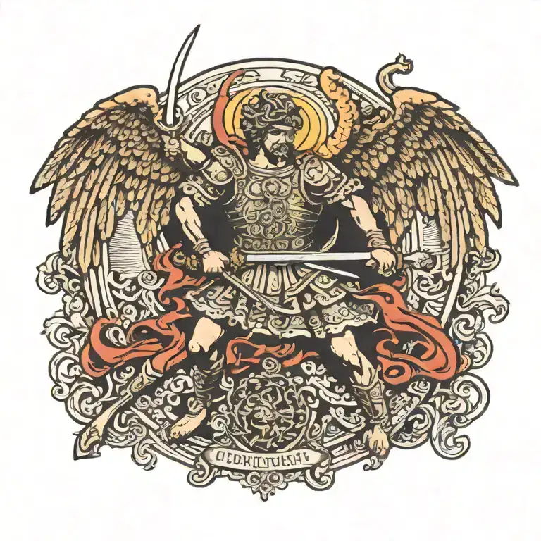 Saint Michael Fighting Satan