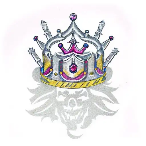 Crown Made Of Swords Studded With Rubies Toward The Base