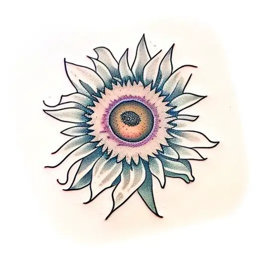 Sunflower With 3 Butterflies