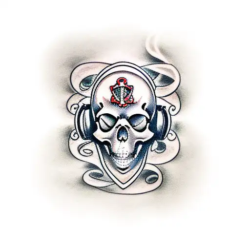 Music Notes Forming A Ghostly Skull