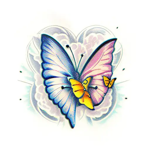 Line Of Butterflies Fluttering