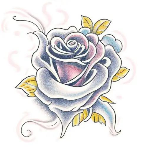 A Rose Blooming From A Pair Of Angel Wings