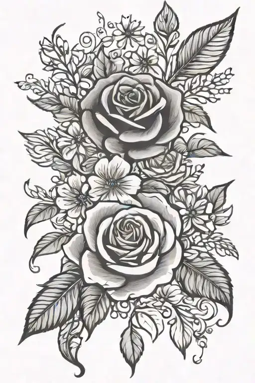 Rose And Wild Flowers