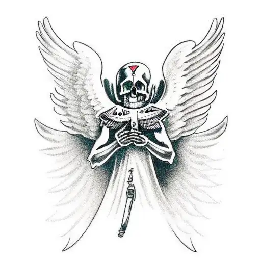 Guardian Angel With A Skull On The Wings