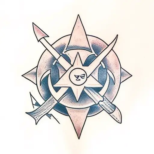 Sun And Arrows And Anchor
