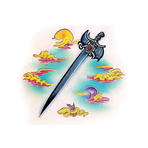 A Jian Sword With A Wing On Its Side