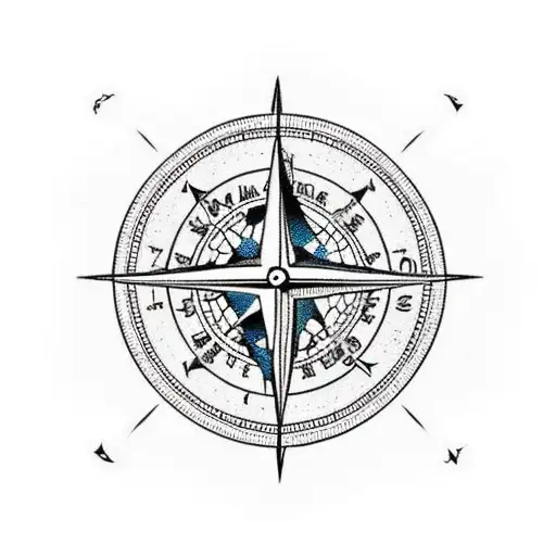 World Map With A Ship And Compass