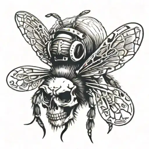 Honey Bee With A Skull As The Head