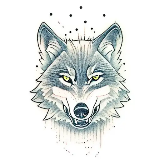 Wolf Eating An Apple