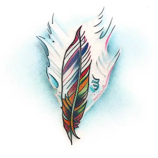 A Feather Made Out Of Wax That Has Started To Melt And Drip