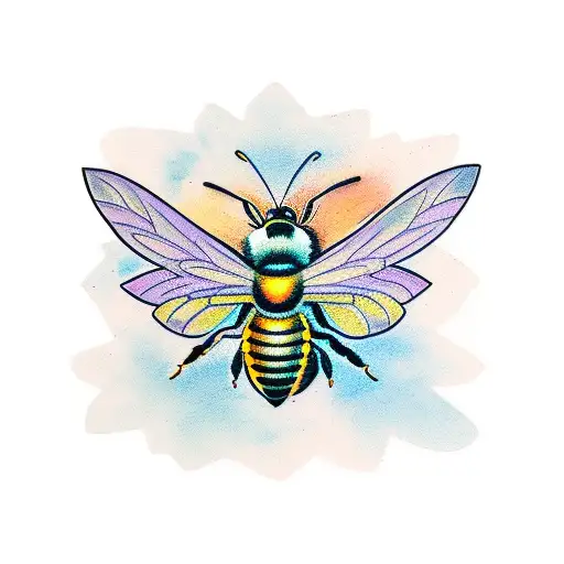 Honey Bee And Lavender