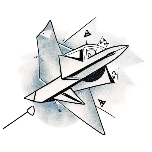 Paper Airplane With A Microphone And Vegas Dice