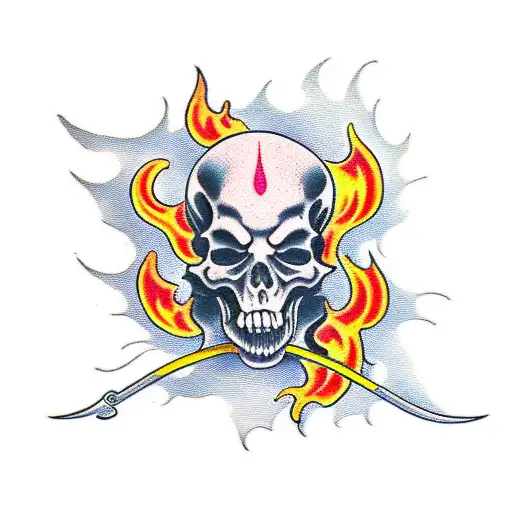 Grim Reaper With Orange Flames