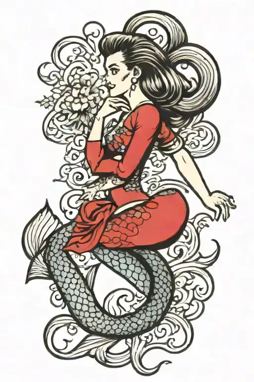 Mermaid With Ponytail