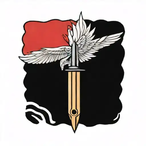 Wings With Knife Surrounded