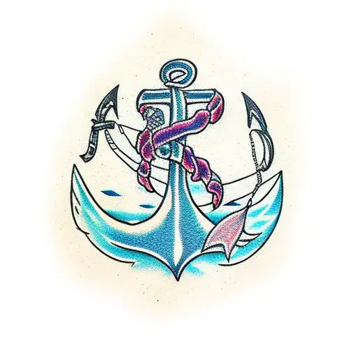 Mermaid Tail And An Anchor