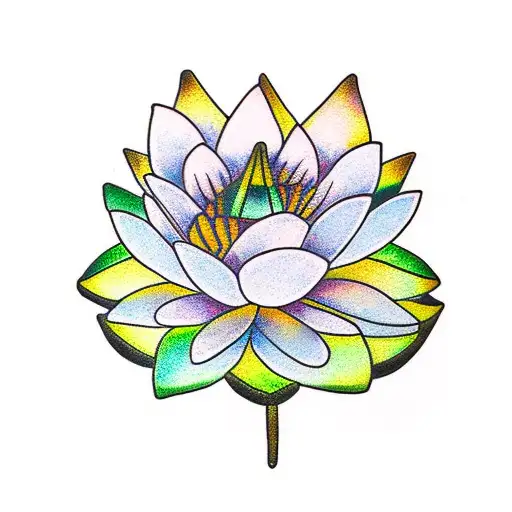 Dragonfly On A Lotus Flower