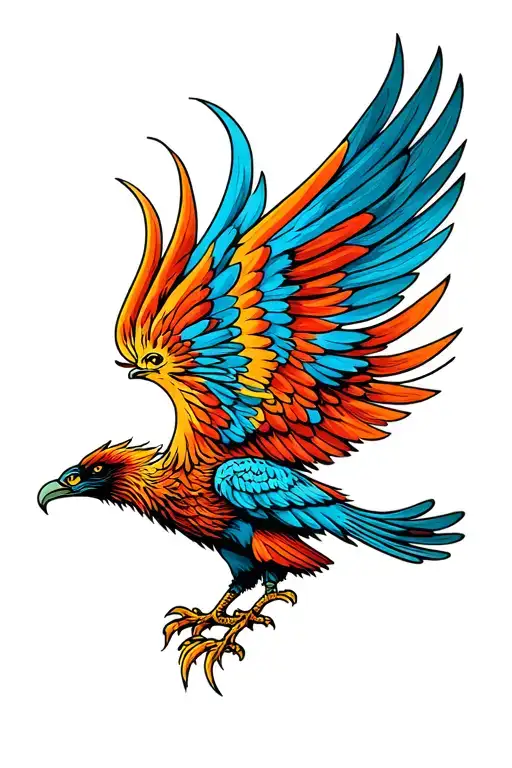 Phoenix With Open Wings Spread Wide