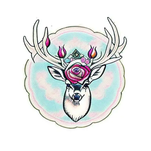 Deer With Rose Crown