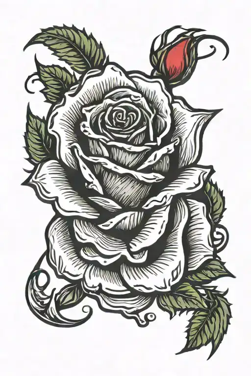 Red Rose With Thorns Wrapping