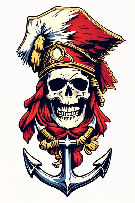 Navy Skull Chief Anchor
