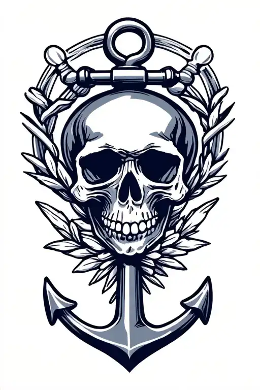 Navy Skull Usn Anchor
