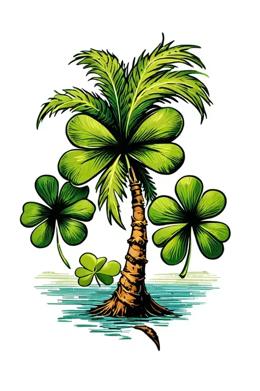Shamrock And Palm Tree