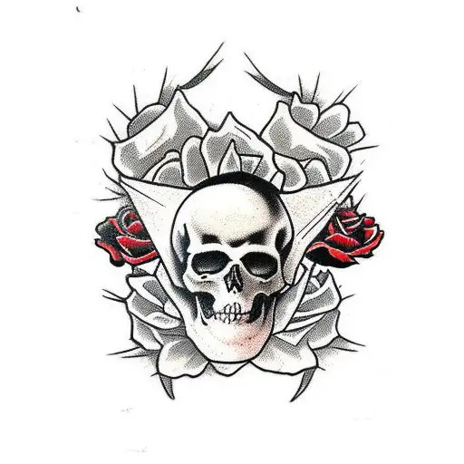 Black And Red Skeleton American Traditional Justice Tarot Card