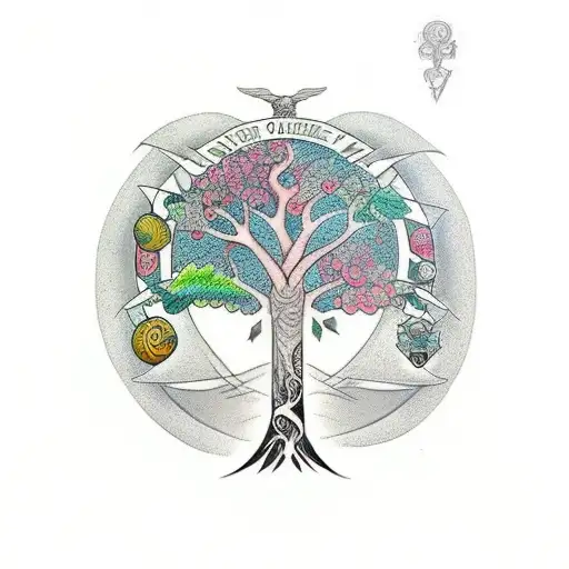 Tree Of Life With An Goddess In Place Of The Trunk