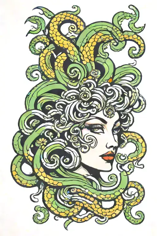 Medusa With Green Eyes