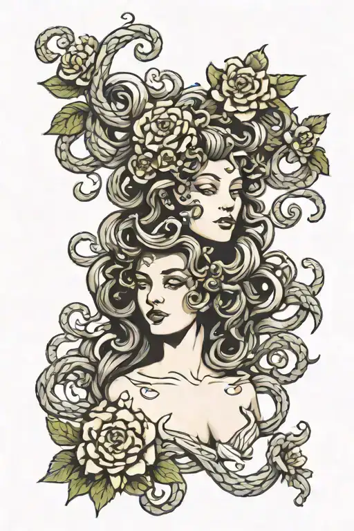 Medusa With Flowers