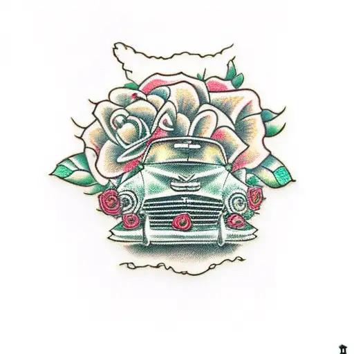 Car With Roses