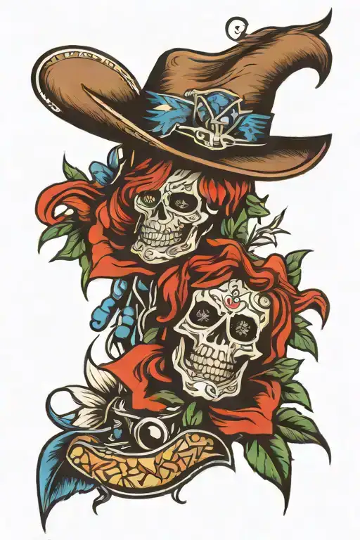 American Traditional Style Tattoo Western And Narive American Theme