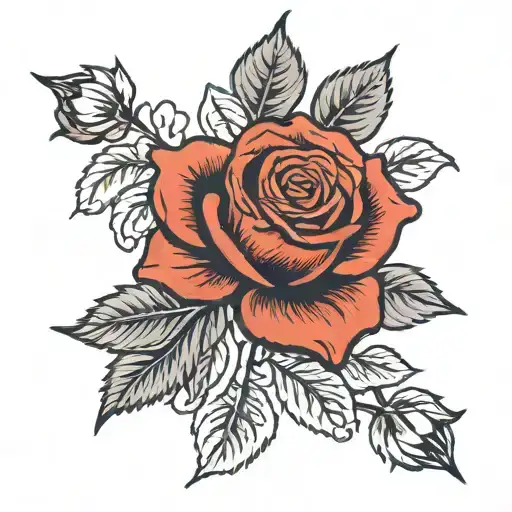 Socialist Rose Hand Tattoo Red