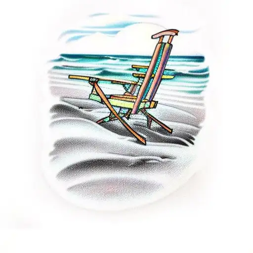 Beach Chairs Looking At Ocean
