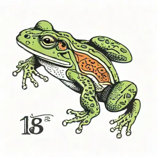A Frog With Drawings And Numbers