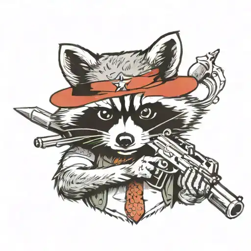 Raccoon With A Gun Made
