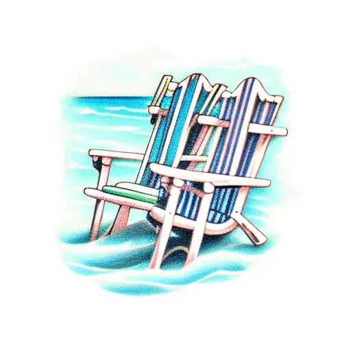 Beach Chairs Facing The Ocean