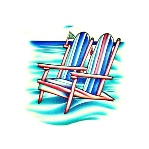 Beach Chairs Facing The Ocean