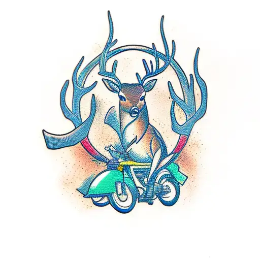 Deer Jumping Over Motorcycle