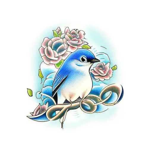 Blue Bird With Words Zip-a-dee-doo-dah