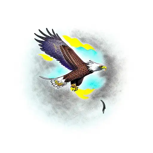 Eagle Flies High To Escape From Crow