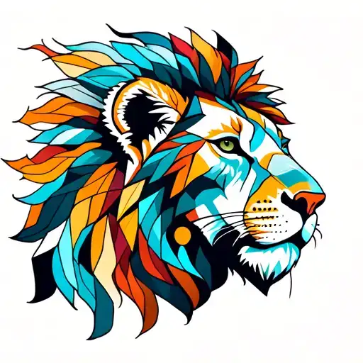 Lion With Geometry Patterns