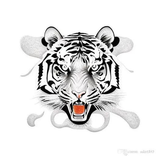 Full Tiger Old School Black And Grey