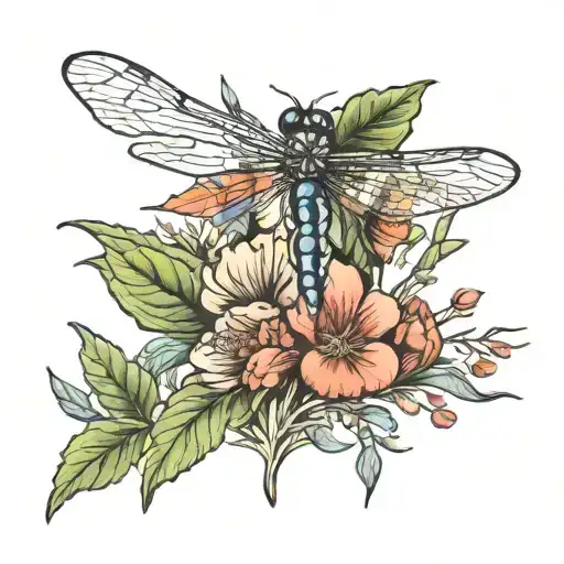 Dragon Fly On Plants