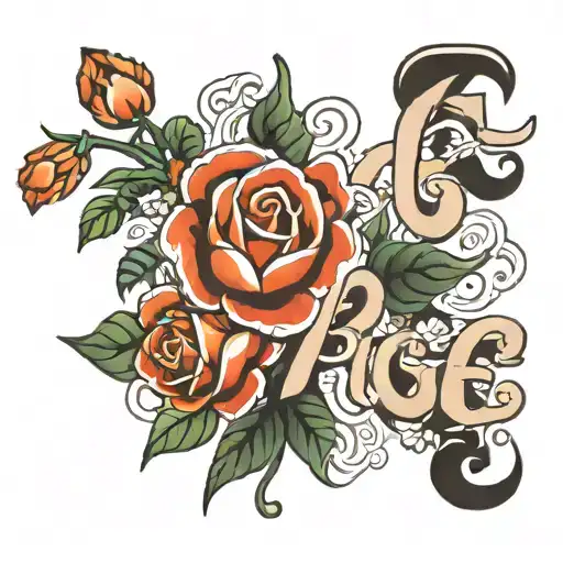 The Word Rage In Flowery Script Surrounded By Flowers