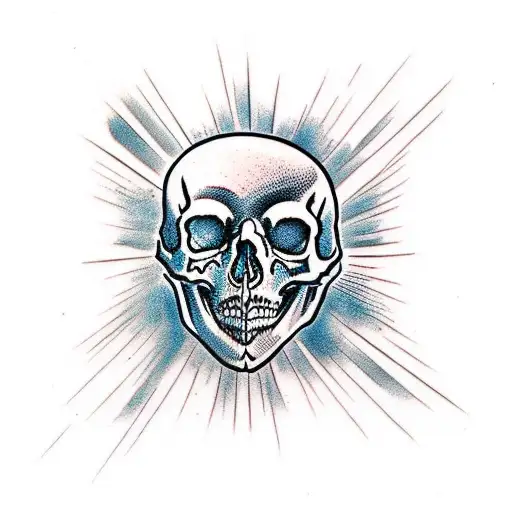 2 Skulls On Top Each Other In Line