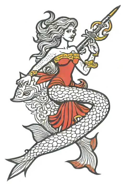 Mermaid With Trident Incorporated